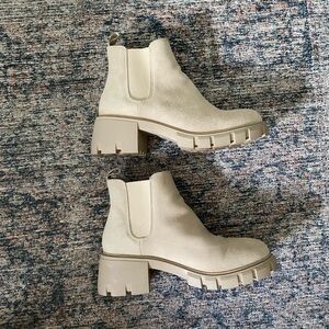 Steve Madden Cream Heeled Boots